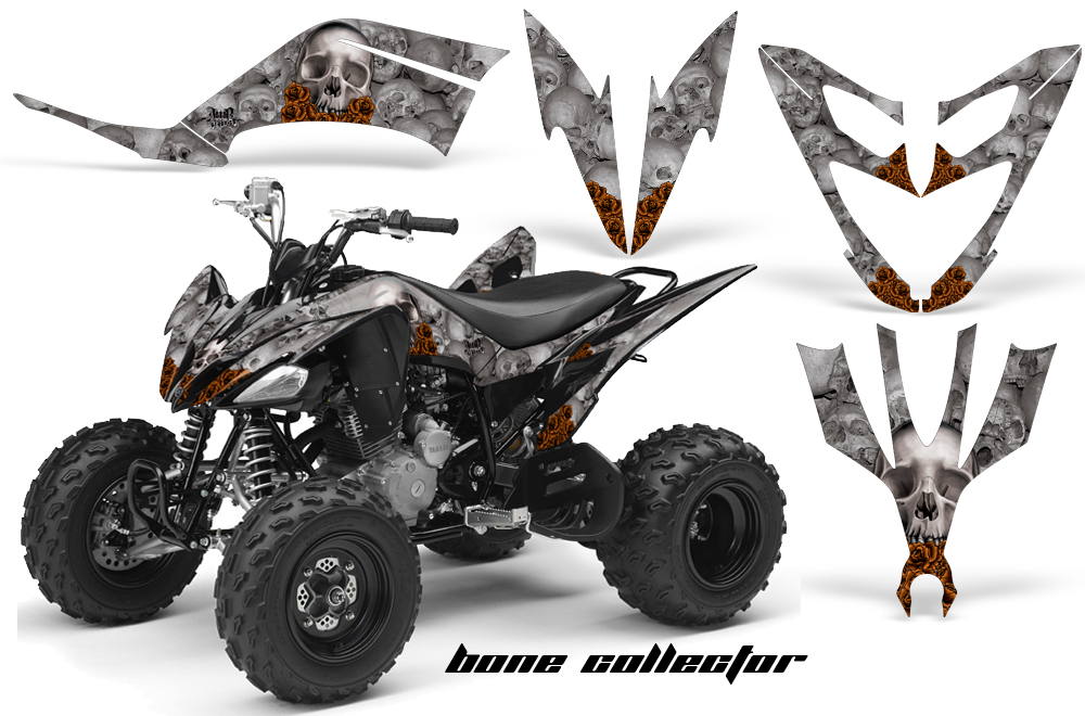 Yamaha Raptor 250 Graphics BoneCollector Silver OrangeRose